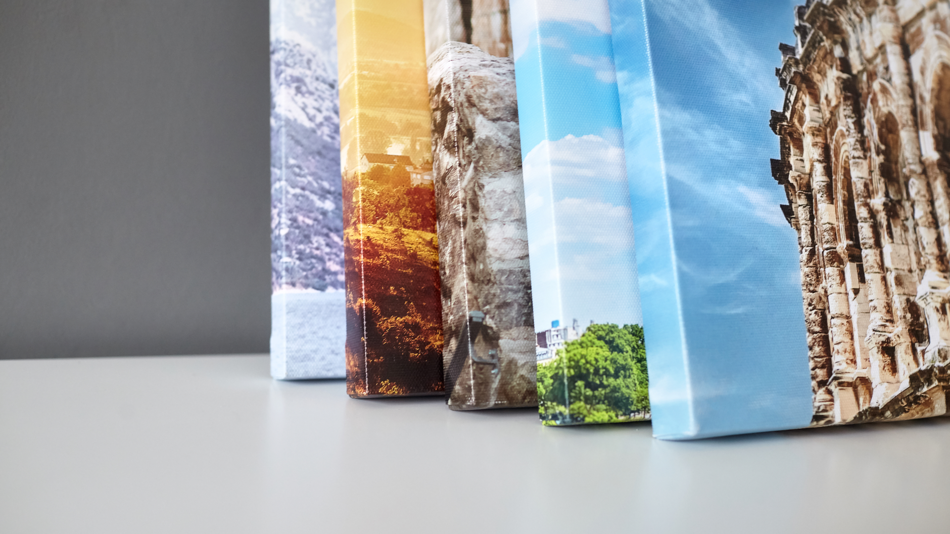 Four custom printed canvasses 
